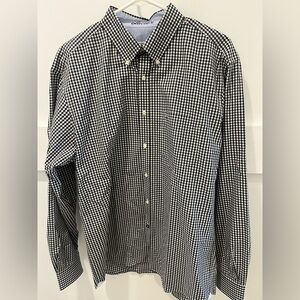 NWOT LACOSTE LONG SLEEVE BLACK AND WHITE PLAID SHIRT SIZE LARGE 43